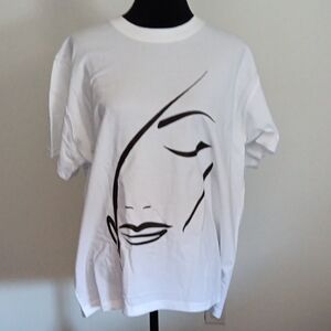 White Graphic Short Sleeve Tee Size 14